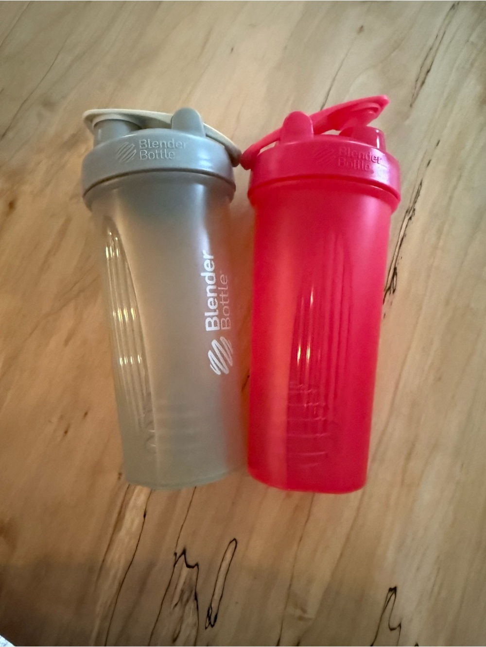 Blender Bottle Duo — Gray & Pink Shaker Bottles
